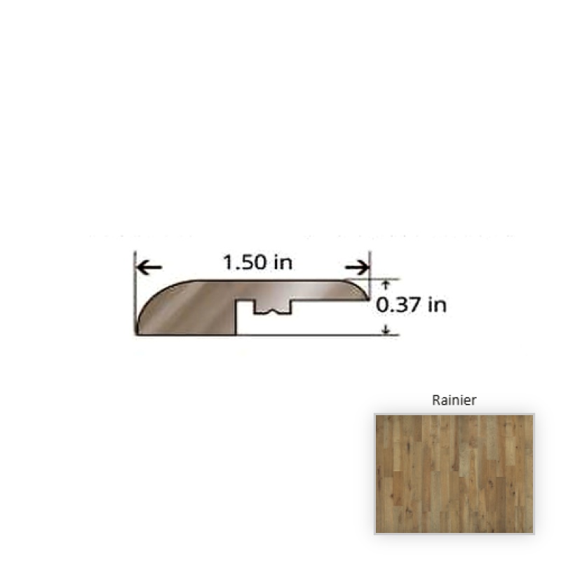 Crestline Solid Hickory Rainier Hardwood Moulding / Trim - 84.25" Reducer - Nu Oil