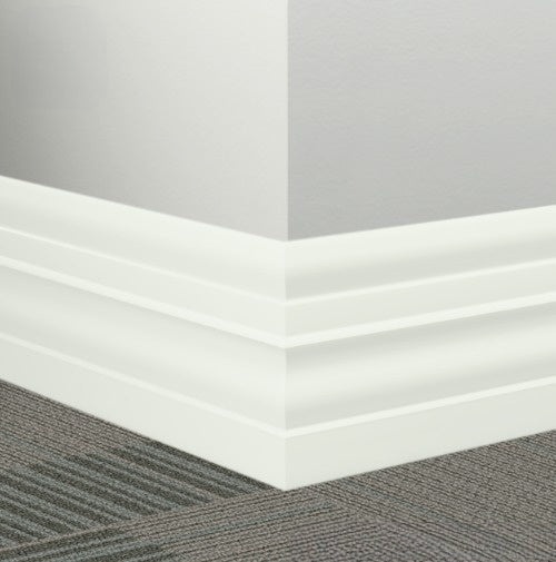 Johnsonite Snowbound Rubber Millwork Contoured Wall Base - 6" X 96" X 1/4" Attache - Millwork Contoured Wall Base