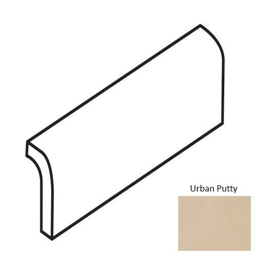 Color Wheel Classic Urban Putty Ceramic Wall Trim - 2" X 6" Radius Bullnose