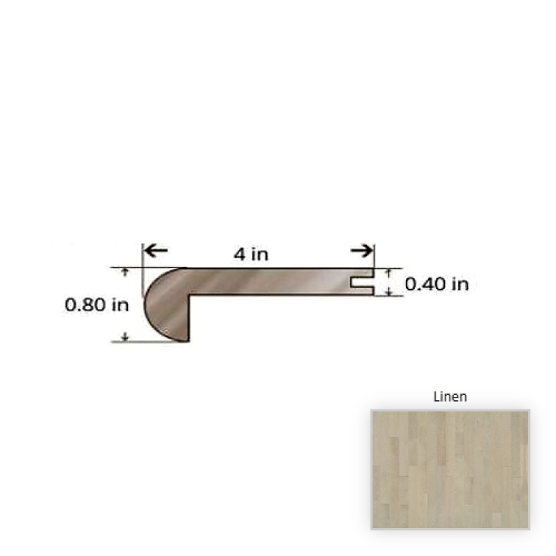 White Oak Linen Hardwood Stair Nose Trim