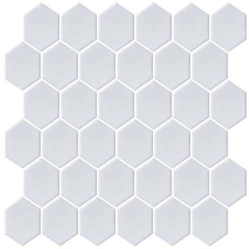 Savvy White Porcelain Mosaic - 2" Hexagon - Glossy