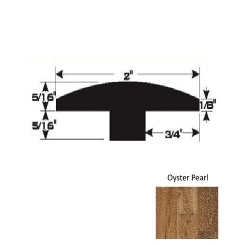 Oysters Pearl Hardwood Moulding / Trim - 90" T Molding