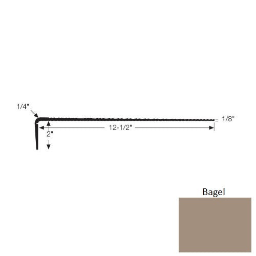 Bagel Vinyl Moulding / Trim - 12 1/2" X 72" Stair Tread - Ribbed