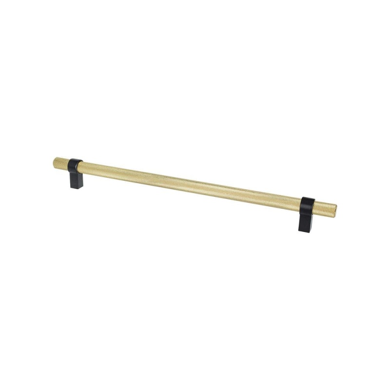 Berenson Radial Reign Aluminum Appliance Pull - Modern Brushed Gold / Matte Black - 12" (304.8 Mm) Center To Center