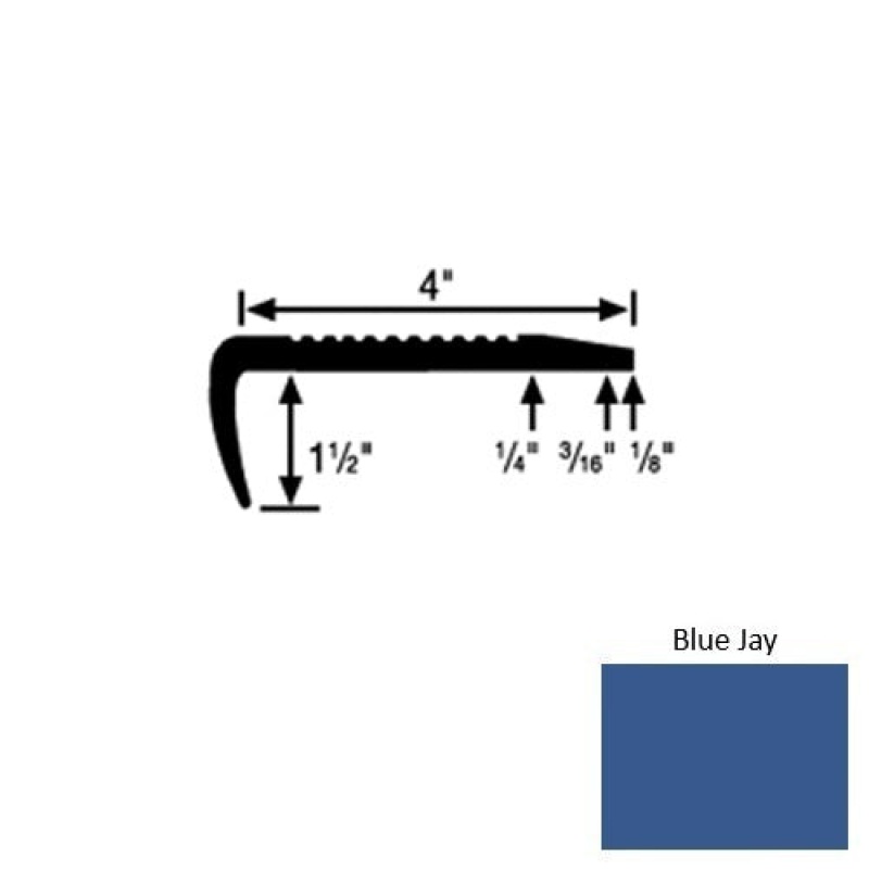 Solid 01 Blue Jay Rubber Commercial Stair Nosing