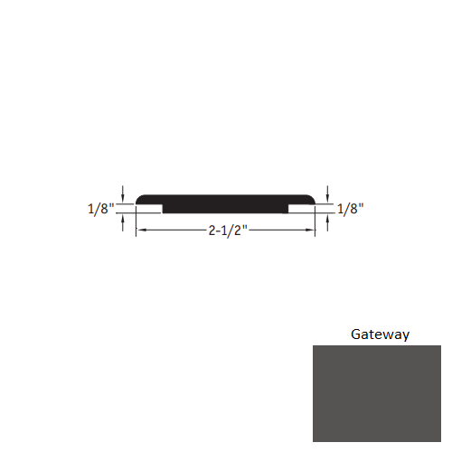 Johnsonite Gateway Vinyl Moulding / Trim - 2 1/2" X 12 Ft (144") X 1/8" - 1/8" Wheeled Traffic Transition - Wheeled Traffic Transition