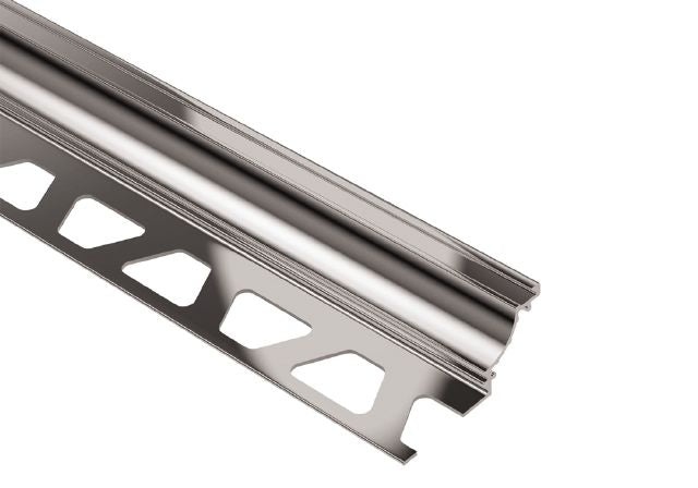 Dilex Ahk Cove Shaped Metal Tile Edging Trim - Polished Chrome Anodized Aluminum