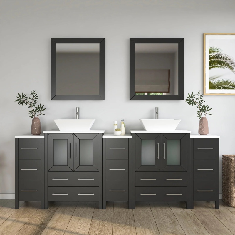 Cvc Vintage Green Solid Wood Vanity Cabinet - 84" X 18.5" X 36" - Vintage Green