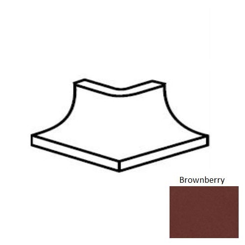 Keystones Unglazed Mosaic Brownberry Porcelain Floor & Wall Trim - 2" X 2" Cove Base Outcorner - Matte