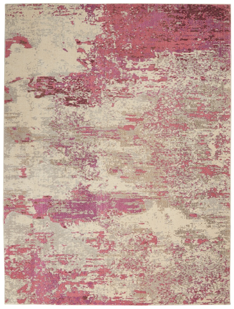 Celestial Ces02 Ivory / Pink Polypropylene Modern Area Rug