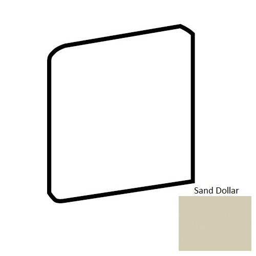 Bright & Matte Sand Dollar Ceramic Wall Trim - 6" X 6" Bullnose Outcorner - Matte