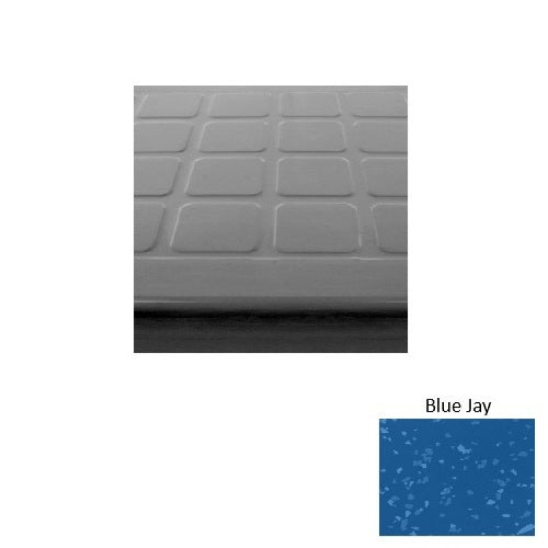 Symmetry 94 Blue Jay Raised Square Rubber (Sq) Stair Tread With Dupont Kevlar - Textured