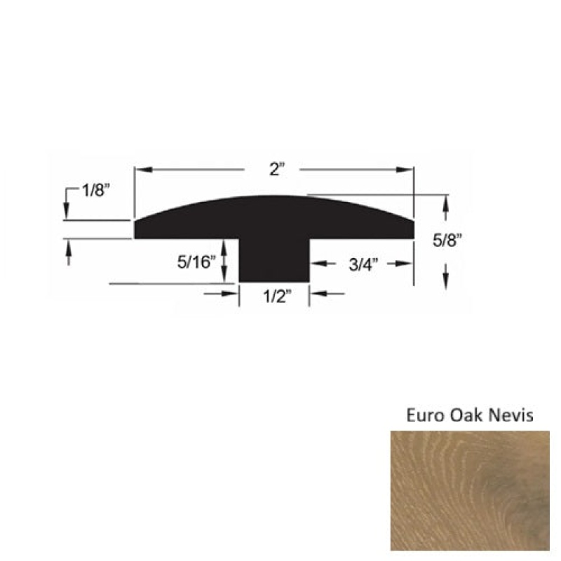 Islands Euro Oak Nevis Hardwood Moulding / Trim - 2" X 78" T Molding - Urethane