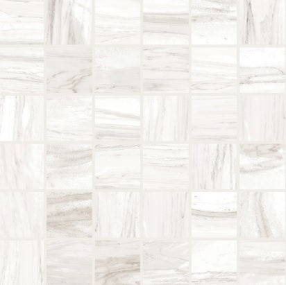 Core Fundamentals Platinum Calacatta Sky Straight Joint Ceramic Mosaic - 2" X 2" - Matte