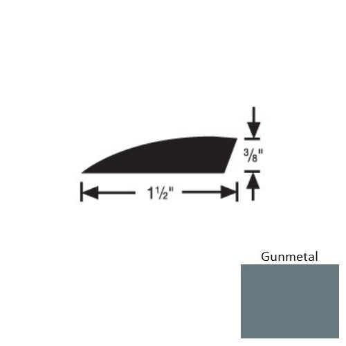 Flextones Gunmetal Vinyl 177A Carpet Edge Reducer