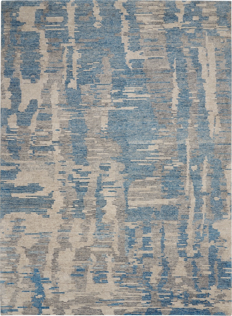 Ellora Blue Wool Blend Modern Area Rug