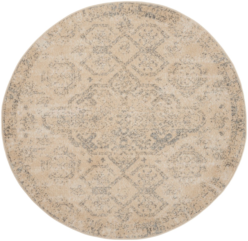 Tranquil Tra13 Beige / Grey Round Area Rug
