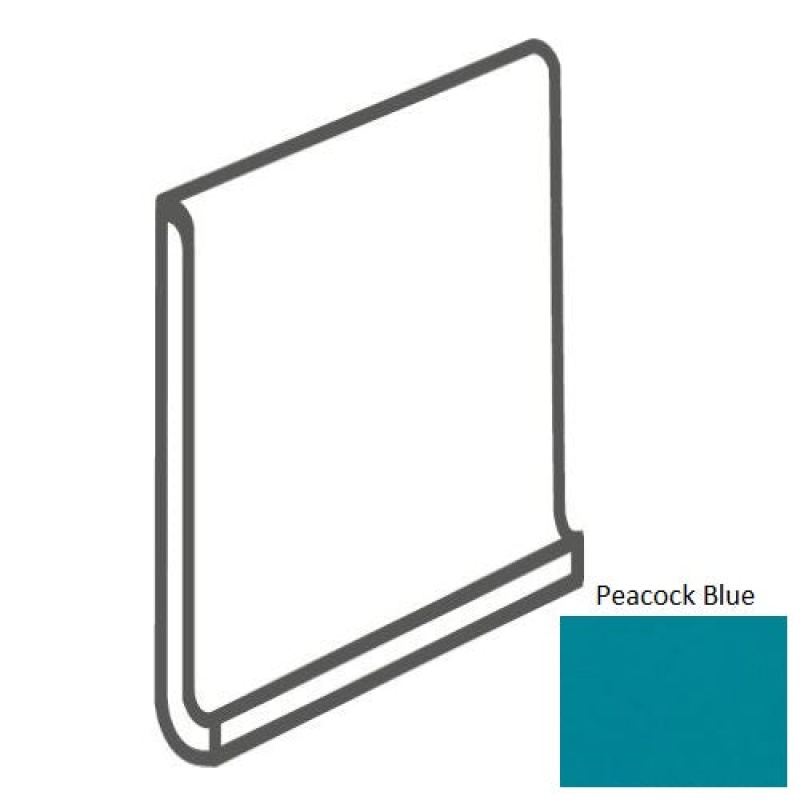 Bright & Matte Peacock Blue Ceramic Wall Trim