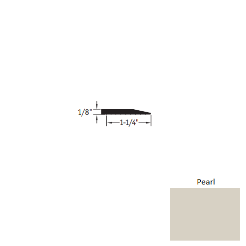 Johnsonite Pearl Vinyl Moulding / Trim - 1 1/4" X 25 Ft (300") X 1/8" Reducer - Reducer