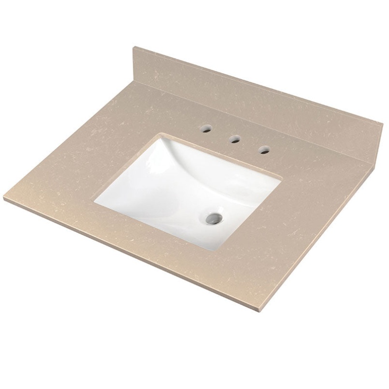 Cosmic Sand Polished Engineered Marble Vanity Top With Built In Sink - 37" X 22" - Polished