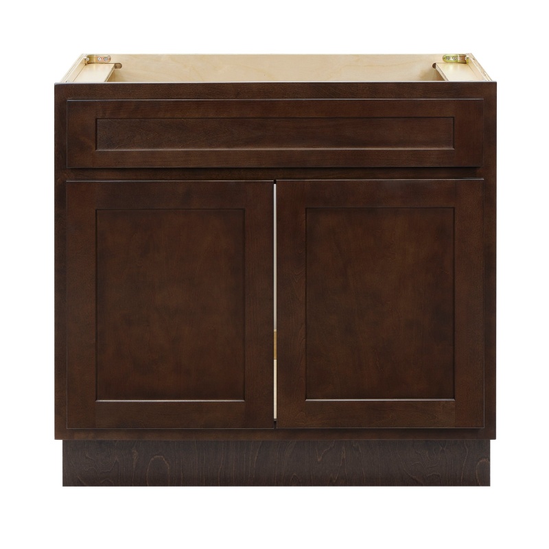 Cvd Brown Solid Wood Freestanding Bathroom Cabinet - 39" X 21" X 32.5" - Brown