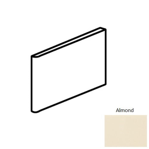Color Wheel Classic Almond Ceramic Wall Trim - 3" X 6" Bullnose 3" Side