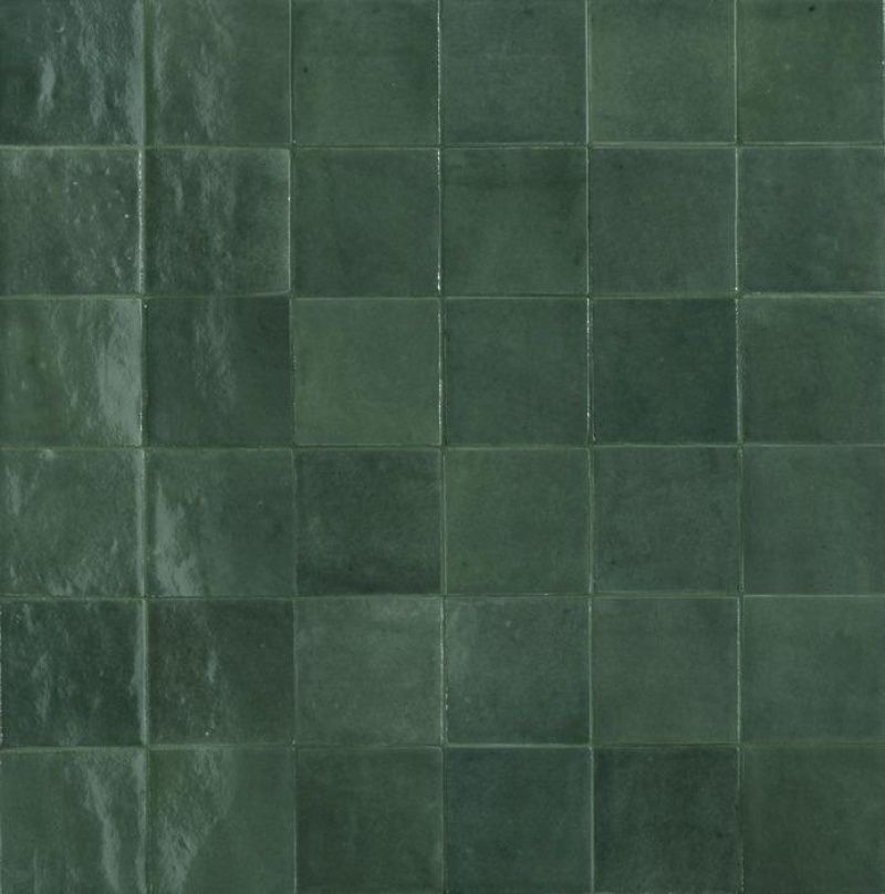 Melange Teal Porcelain Tile - Glossy - 4" X 4"