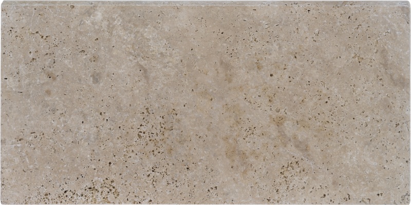 Ivory Light Travertine Bullnose Coping - Tumbled - 12" X 24"