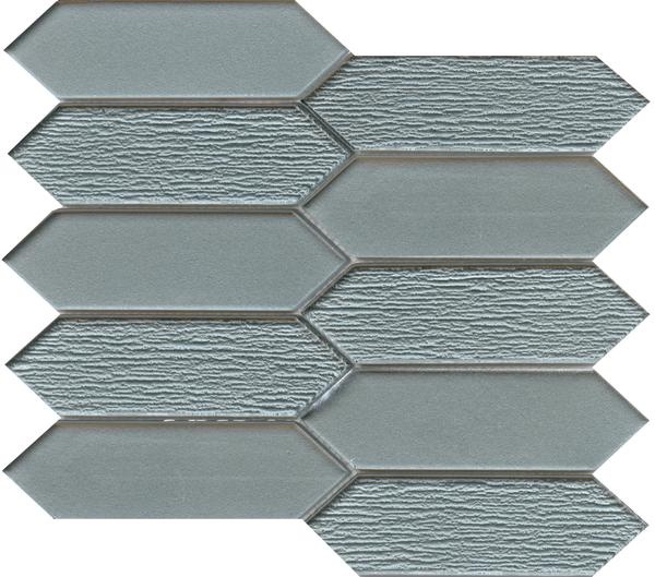 Blue Glass Mosaic - Picket Fence - Glossy