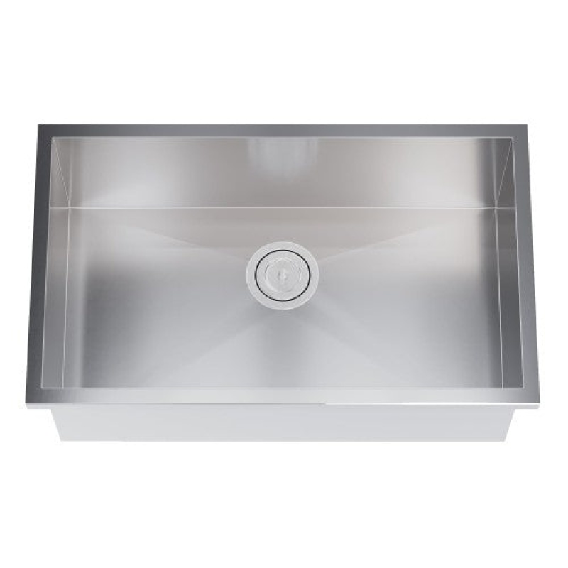 6002 3018 Stainless Steel Undermount Single Bowl Kitchen Sink - 30" X 18" X 10" With Grid & Strainer - Satin
