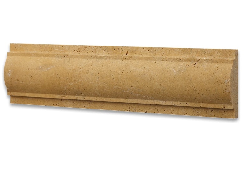 Golden Sienna Travertine Molding - 3" X 12" Arch / Baldwin Molding - Unfilled & Honed