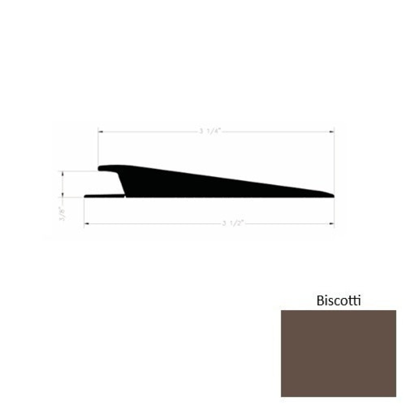 Solid 74 Biscotti Rubber Rolling Traffic Transition - 3 1/2" X 9 Ft (108") X 3/8"