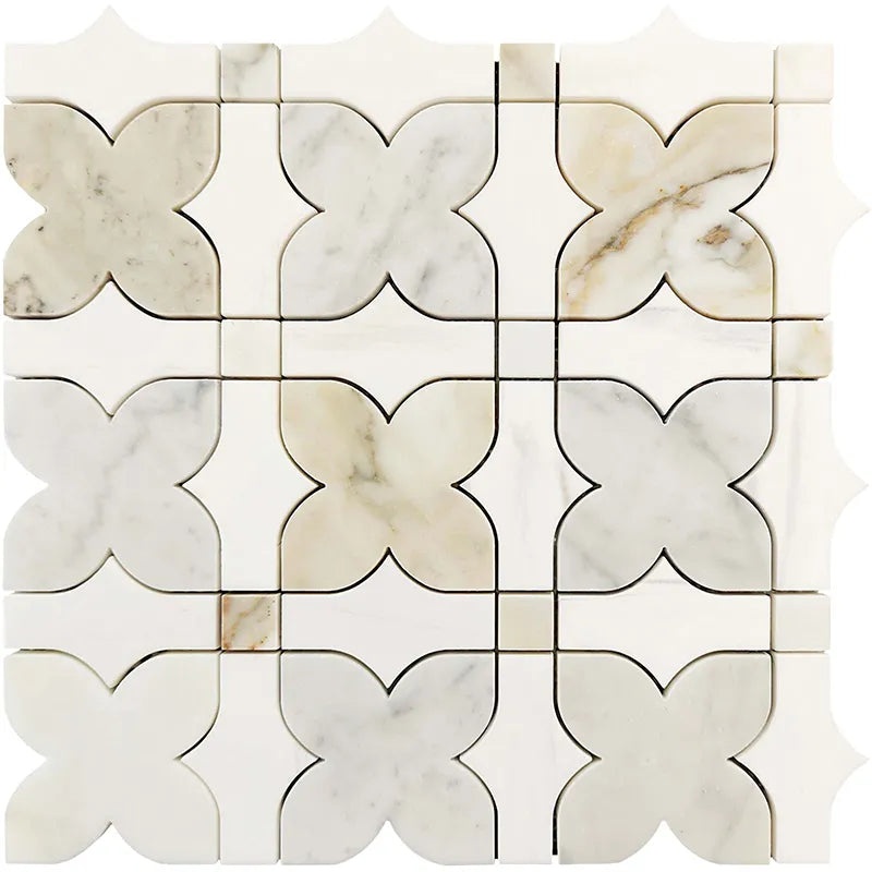 Tuscany Montepulciano Dolomite Mosaic - 1.93" X 2.95" + 2.95" X 2.95" + 0.79" X 0.79" - Polished