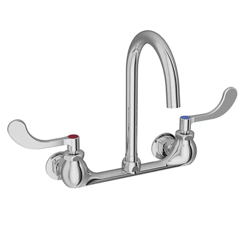 Lk940lgn05t4h Chrome Plated Brass Wall Mount Kitchen Faucet - Double Handle Two Holes - Chrome Plated Brass
