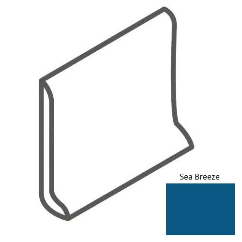 Color Wheel Classic Sea Breeze Ceramic Wall Trim - 6" X 6" Sanitary Cove Base Slim Foot - Semi Gloss