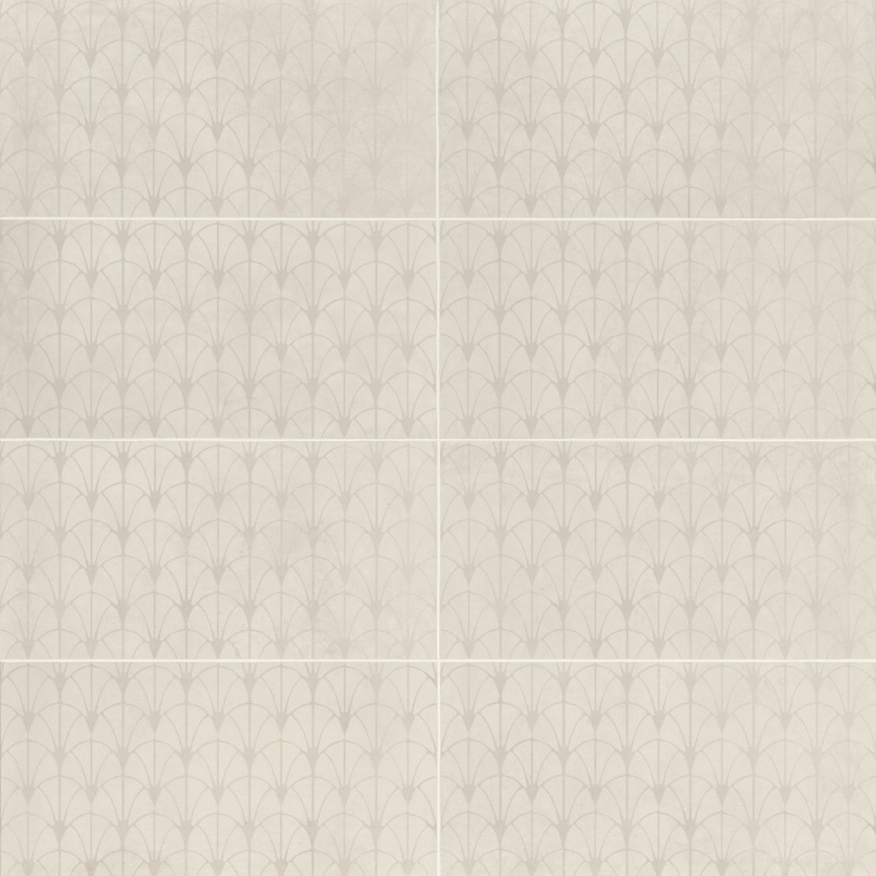 Wave Ice Fan Deco Porcelain Tile - Honed - 12" X 24"