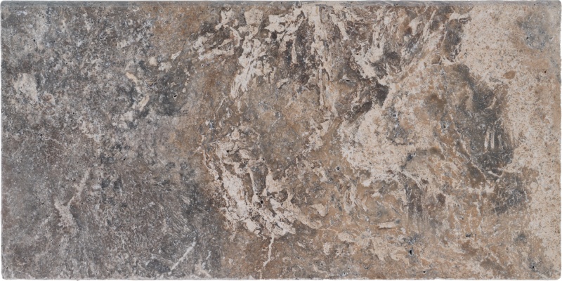 Nordic Slver Travertine Bullnose Coping - Brushed - 12" X 24"