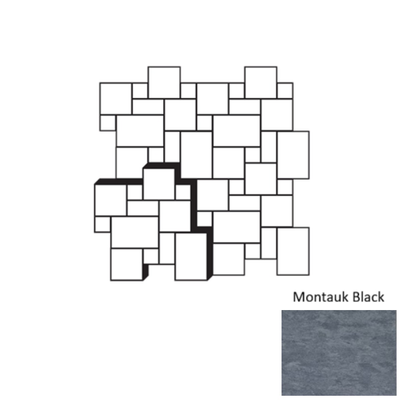 Montauk Black 24 Inch Slate Agra Fort Random Ashlar Pattern - Brushed - Various Sizes