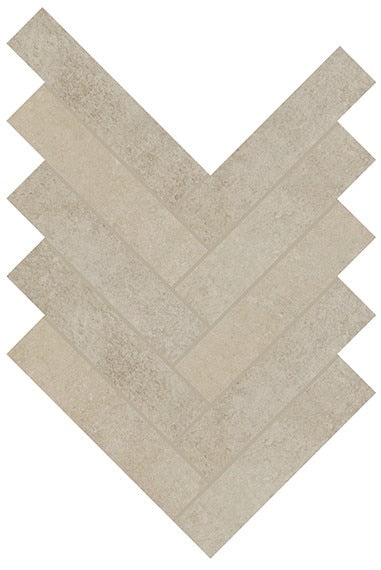 Rekindle Beige Porcelain Mosaic - 2" X 6" Herringbone - Matte