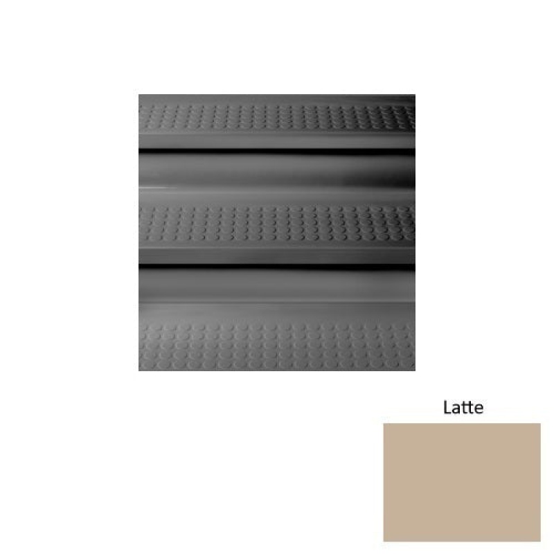 Solid 98 Latte Vantage Raised Circular Rubber (Sq) With Safety Yellow Abrasive Strip Stair Tread - Textured
