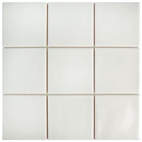 Twist Soft Cream Ceramic Mosaic -11 3/4" X 11 3/4" - Glossy