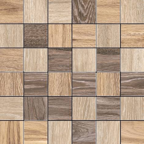 Reserve Warm Mix Porcelain Mosaic - 2" X 2" - Matte, Per Pack: 5 Sheets