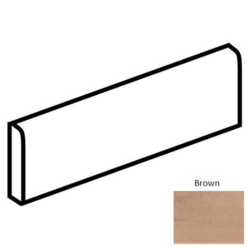 Merit Brown Porcelain Floor & Wall Trim - 3" X 12" Bullnose - Matte, Per Pack: 5 Pcs