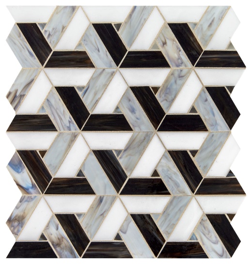 Vivify Midnight Dream Glass Mosaic - Trapezoid - Matte, Per Pack: 13.1