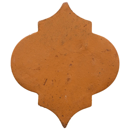 Via Estela Naturalis Terracotta Tile - Satin - 6.75" X 7.87" Arabesque, Per Pack: 20 Pcs