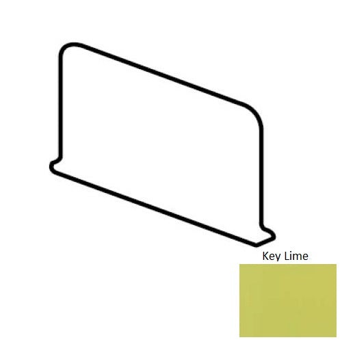Color Wheel Classic Key Lime Ceramic Wall Trim - 4 1/4" X 6" Sanitary Cove Base Corner Left - Semi Gloss