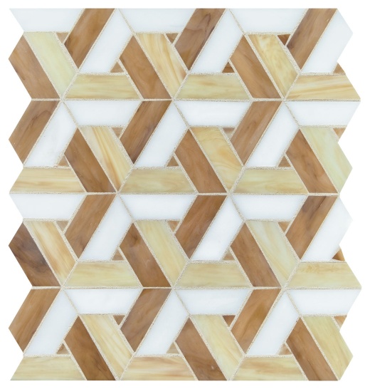 Vivify Heirloom Gold Glass Mosaic - Trapezoid - Matte, Per Pack: 13.1