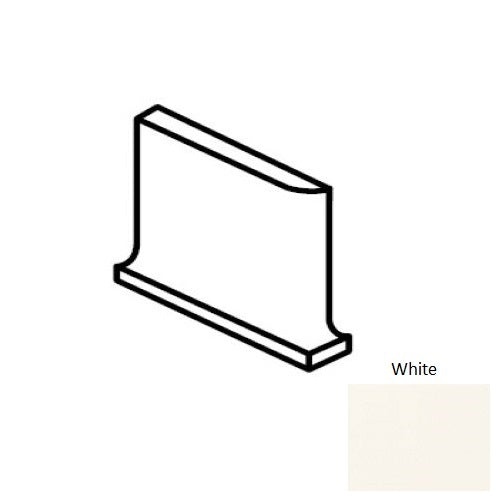 Color Wheel Classic White Ceramic Wall Trim - 4 1/4" x 4 1/4" Flat Top Cove Base Corner Left