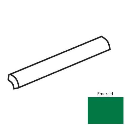Color Wheel Classic Emerald Ceramic Wall Trim - 3/4" X 6" Quarter Round - Semi Gloss, Per Pack: 5 Pcs