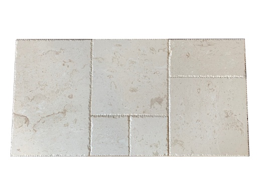 Cardinal Beige Limestone Versailles Pattern - Chiseled & Brushed - Various Sizes, Per Pack: 8 Sqft